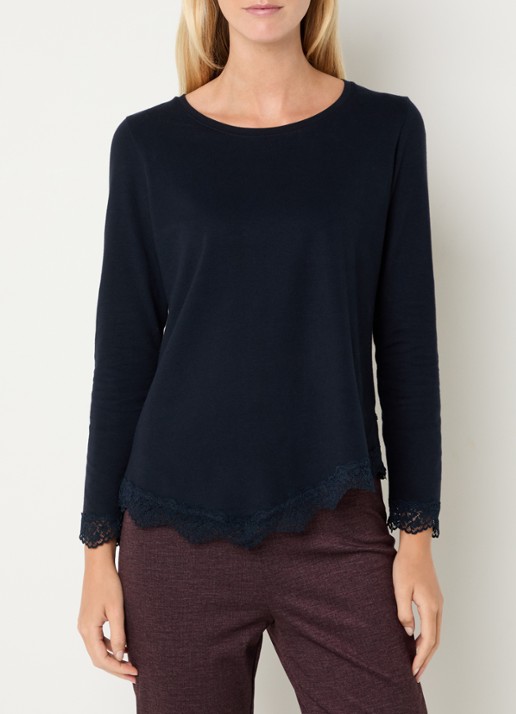 River Woods Longsleeve met details van kant