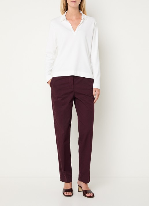 River Woods Longsleeve met polokraag - voorkant 3 wit