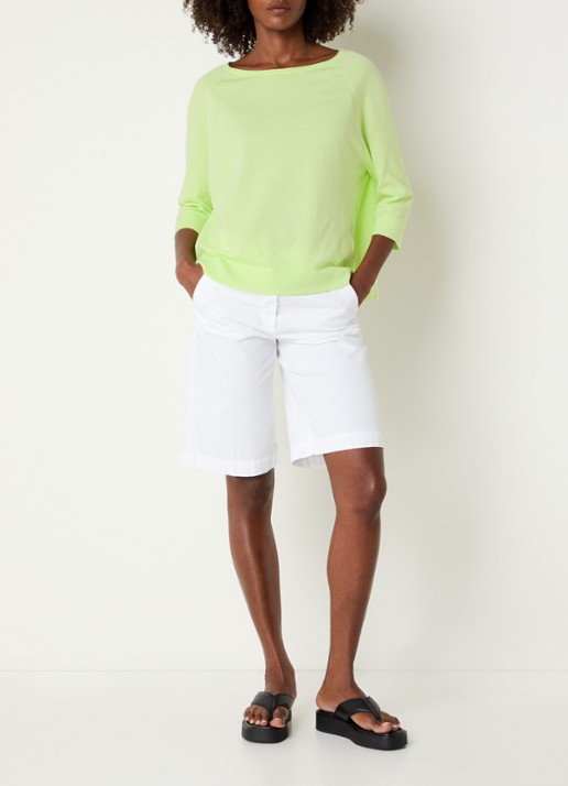 River Woods Longsleeve met ronde hals - voorkant 2 felgroen