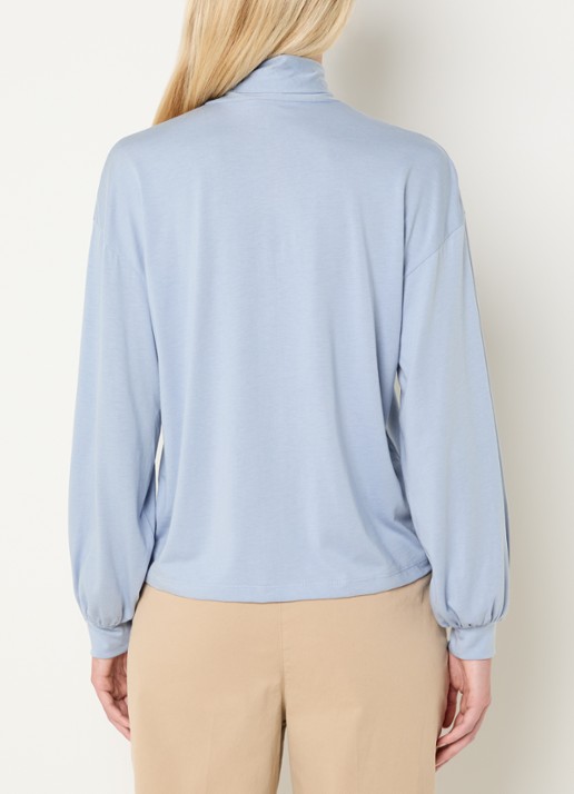 River Woods Longsleeve met sjaalkraag - achterkant lichtblauw