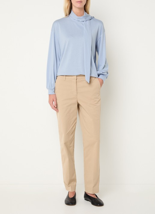 River Woods Longsleeve met sjaalkraag - voorkant 3 lichtblauw