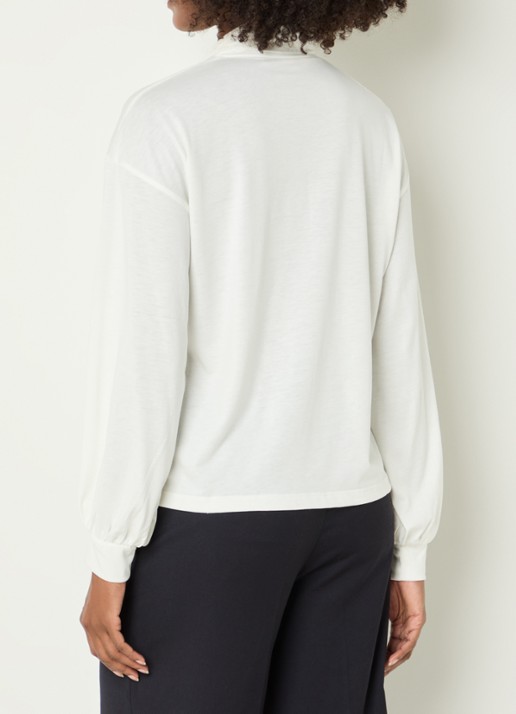 River Woods Longsleeve met sjaalkraag - achterkant gebroken wit