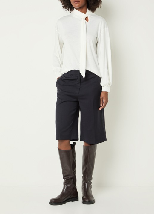 River Woods Longsleeve met sjaalkraag - voorkant 3 gebroken wit