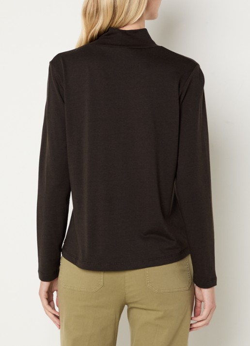 River Woods Longsleeve met sjaalkraag - achterkant 2 donkerbruin