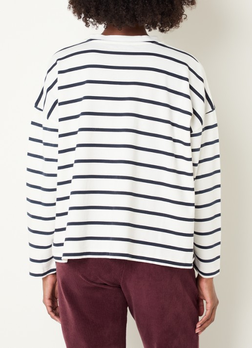 River Woods Longsleeve met streepprint - achterkant 4 blauw