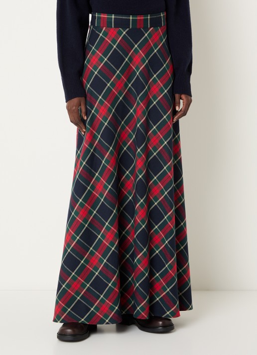 River Woods Maxi rok met ruitdessin
