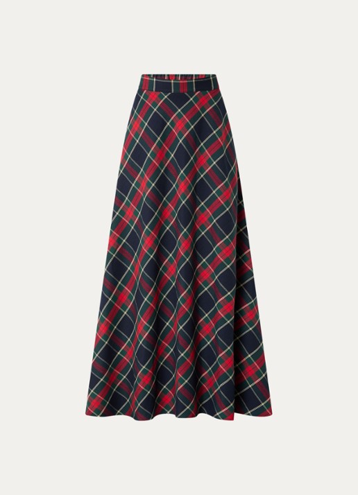River Woods Maxi rok met ruitdessin - voorkant 2 rood