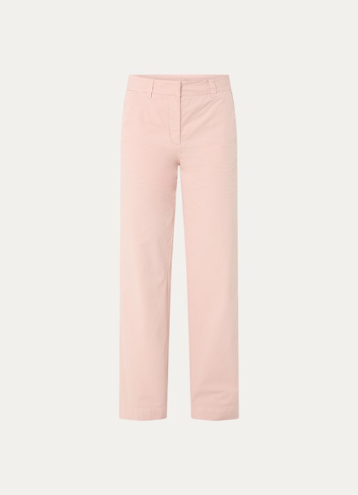 River Woods Mid waist straight fit chino met steekzakken  - voorkant 2 lichtroze