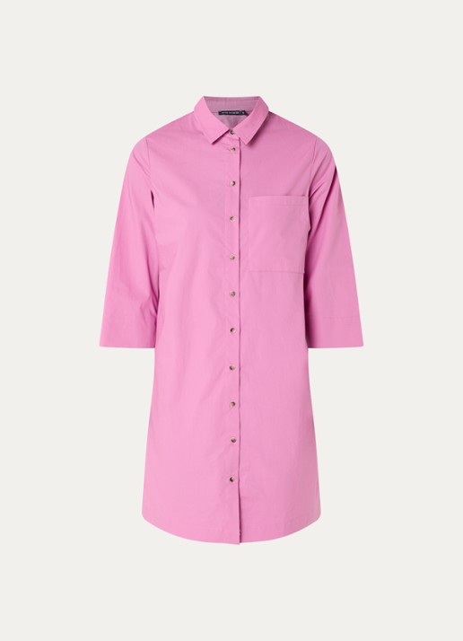 River Woods Midi blousejurk met borstzak - voorkant roze