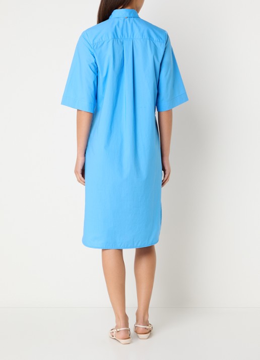 River Woods Midi jurk met ceintuur - achterkant 4 lichtblauw
