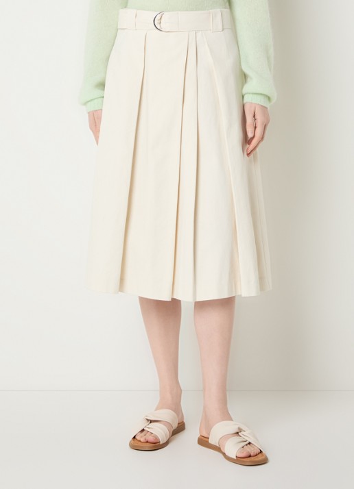 River Woods Midi rok met plooidetail en ceintuur