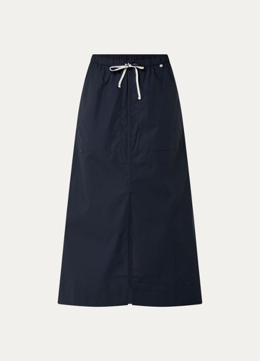 River Woods Midi rok met split - voorkant 3 donkerblauw