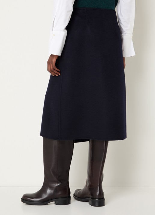 River Woods Midi rok met split - achterkant donkerblauw