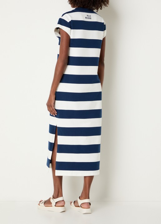 River Woods Midi T-shirt jurk met streepprint - achterkant 4 rood