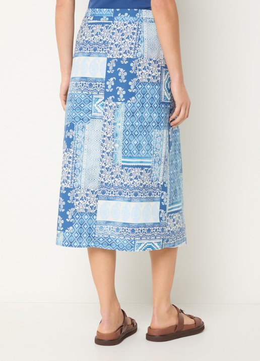 River Woods Midi wikkelrok met print - achterkant 2 blauw