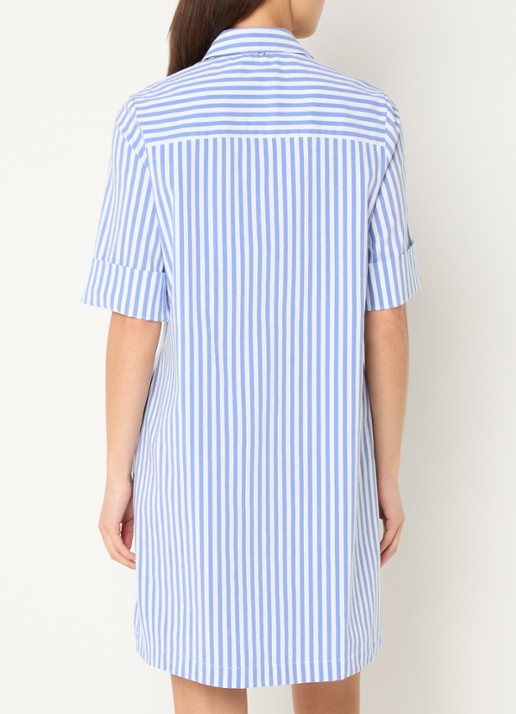 River Woods Mini tuniekjurk met streepprint en borstzak - achterkant blauw
