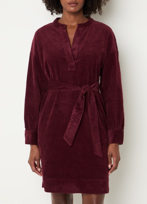 River Woods Mini tuniekjurk van corduroy met strikceintuur