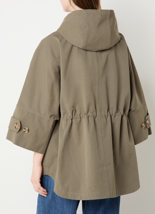 River Woods Oversized parka met capuchon - achterkant mosgroen
