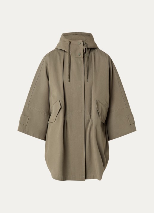 River Woods Oversized parka met capuchon - voorkant 3 mosgroen