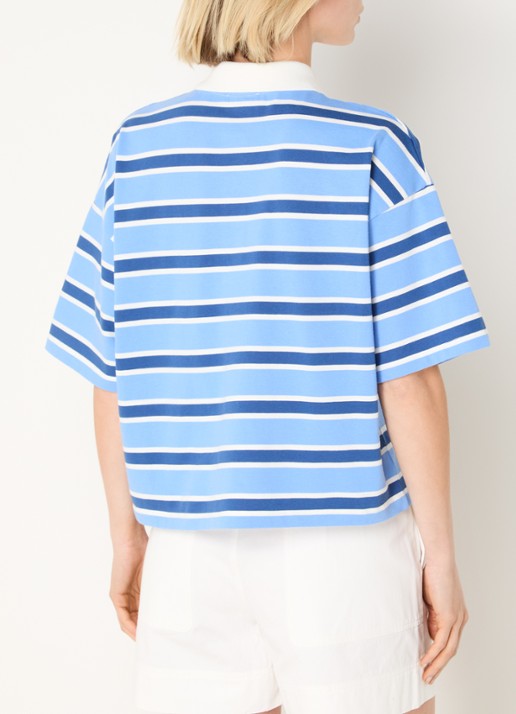 River Woods Polo met streepprint - achterkant blauw