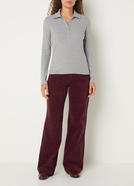 River Woods Polo met stretch - voorkant 4 lichtgrijs