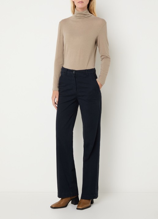 River Woods Pullover in wolblend met col - voorkant 3 beige