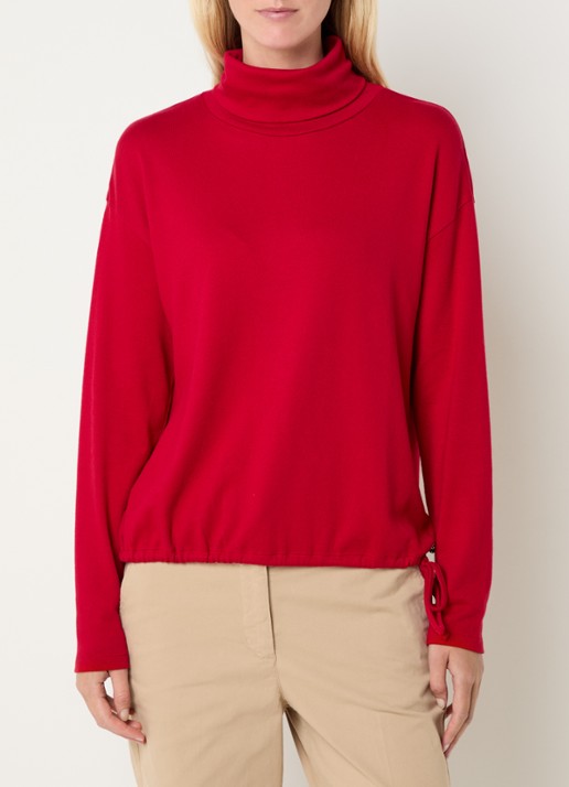 River Woods Pullover met col - detail rood