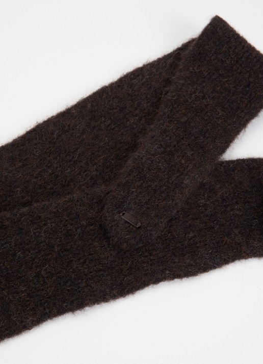 River Woods Sjaal in alpaca wolblend 170 x 10 cm - detail 2 donkerbruin