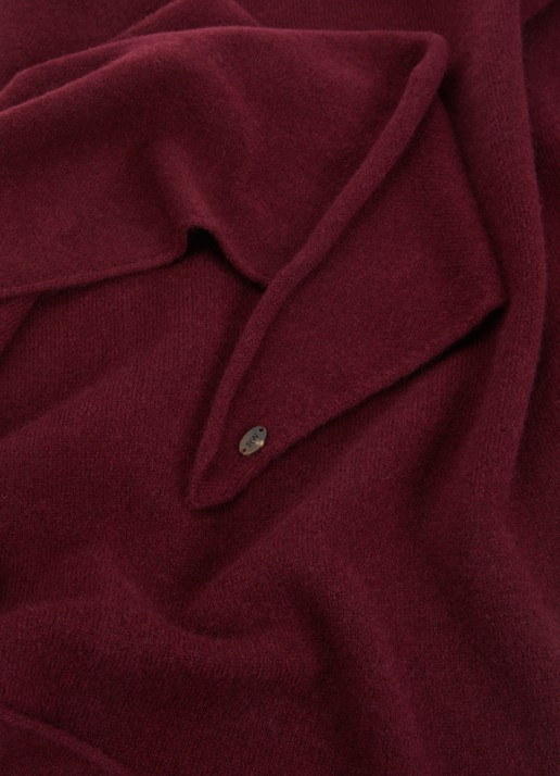 River Woods Sjaal van merino wol 140 x 55 cm - detail bordeauxrood