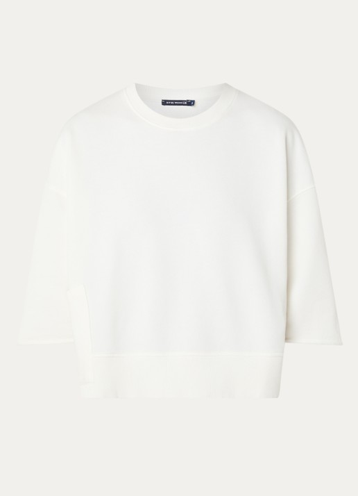 River Woods Sweater met opgestikte zak - voorkant gebroken wit