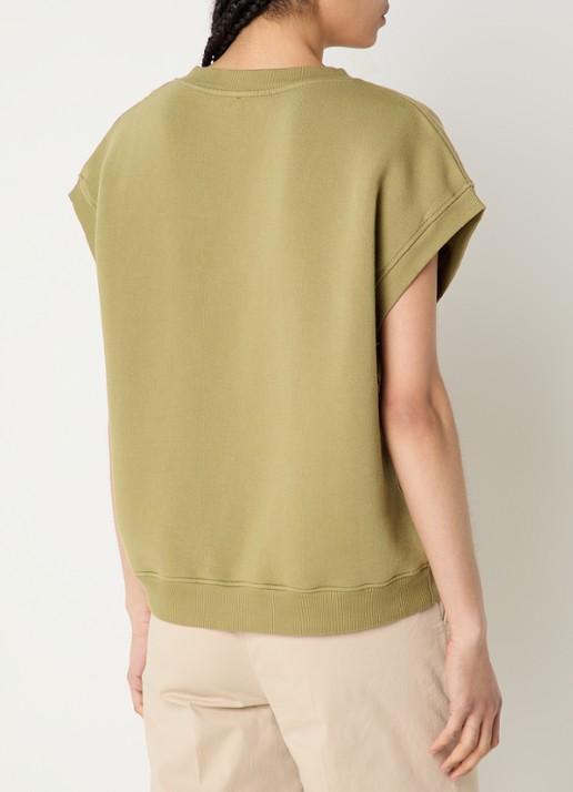 River Woods Sweater met V-hals  - achterkant 4 olijfgroen