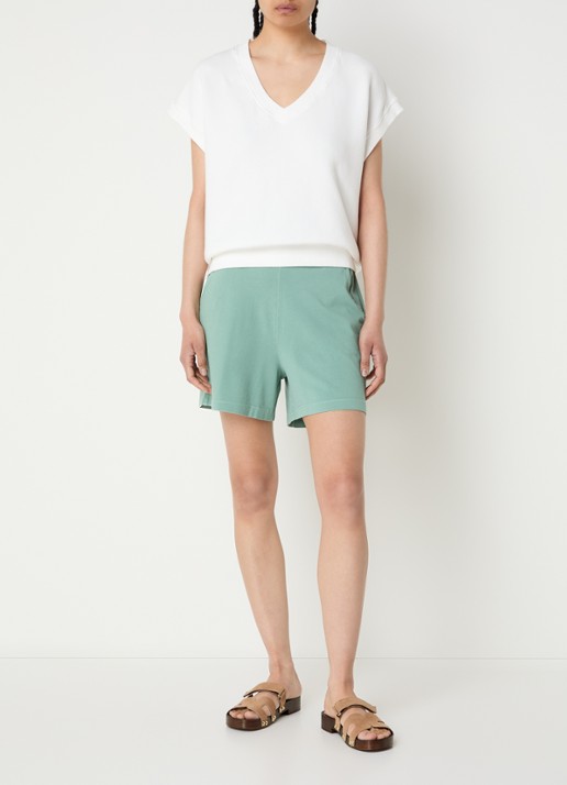 River Woods Sweater met V-hals  - voorkant 2 wit