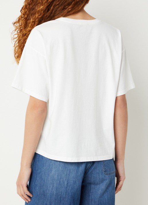 River Woods T-shirt met paisley dessin - achterkant 4 gebroken wit