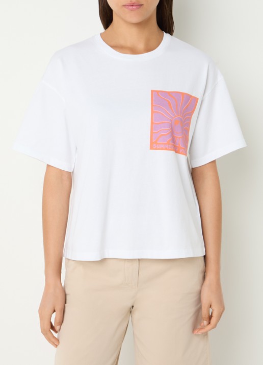 River Woods T-shirt met print  - detail 4 wit