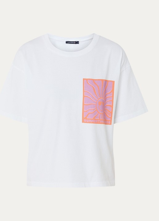 River Woods T-shirt met print  - voorkant wit