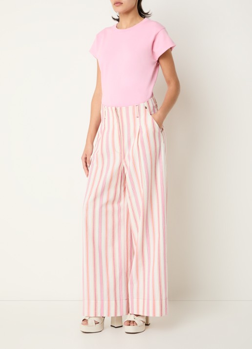 River Woods T-shirt met ronde hals - voorkant 2 roze