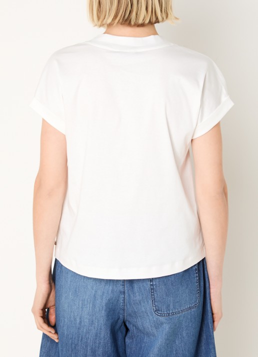 River Woods T-shirt met V-hals - achterkant gebroken wit