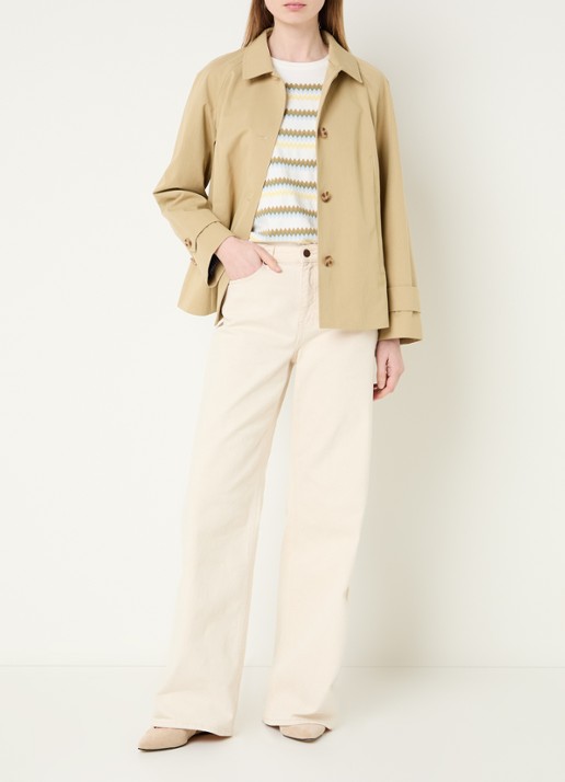 River Woods Trenchcoat met steekzakken - voorkant 3 khaki