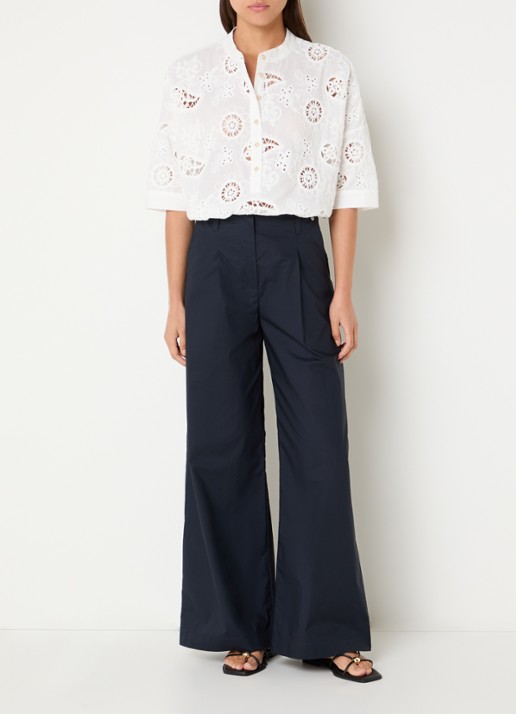 River Woods Tuniek met broderie - voorkant 2 wit