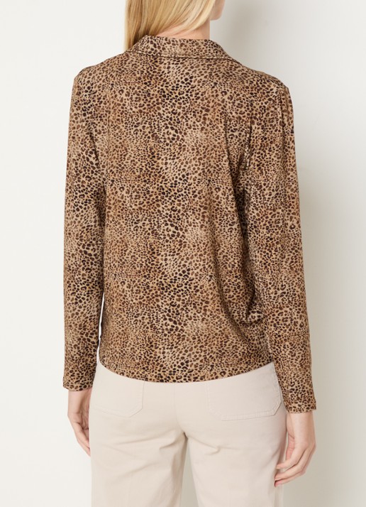River Woods Tuniek met panterprint - achterkant 2 camel