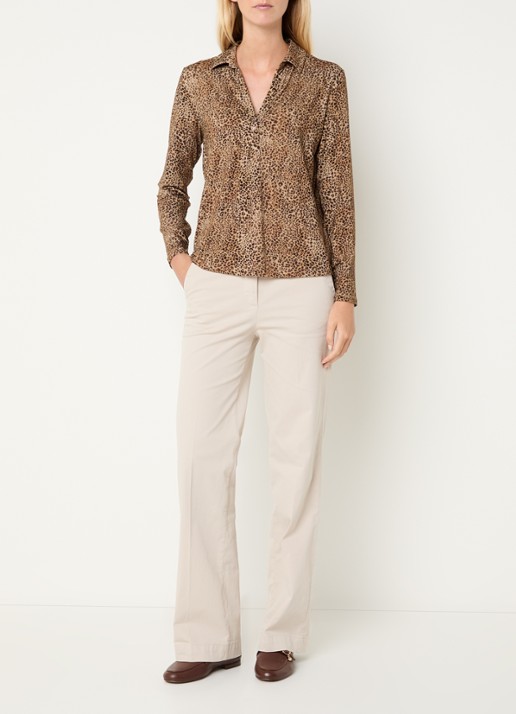 River Woods Tuniek met panterprint - voorkant 4 camel