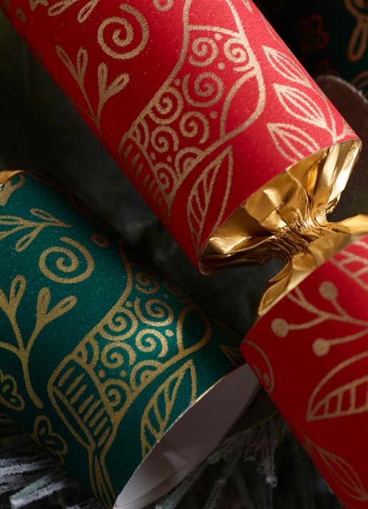 Robin Reed Bon Bon kerstcracker set van 8 - detail goud