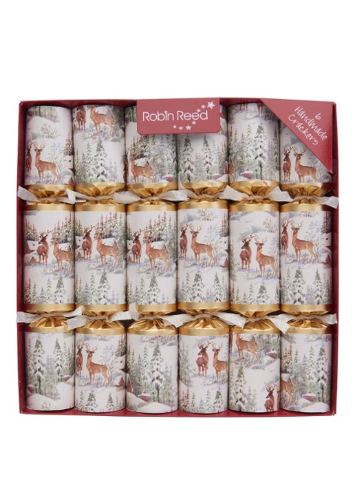 Robin Reed Deer Christmas kerstcracker set van 6