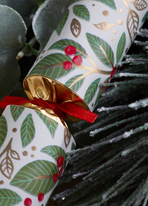 Robin Reed Winterberry kerstcracker set van 8 - detail 2 olijfgroen
