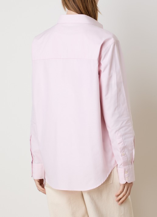 Róhe Blouse met kraag - achterkant lichtroze