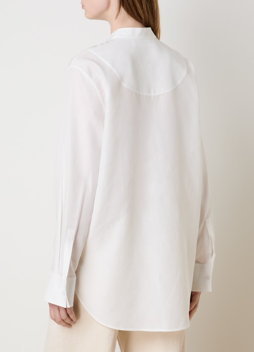Róhe Blouse met kraag - achterkant gebroken wit