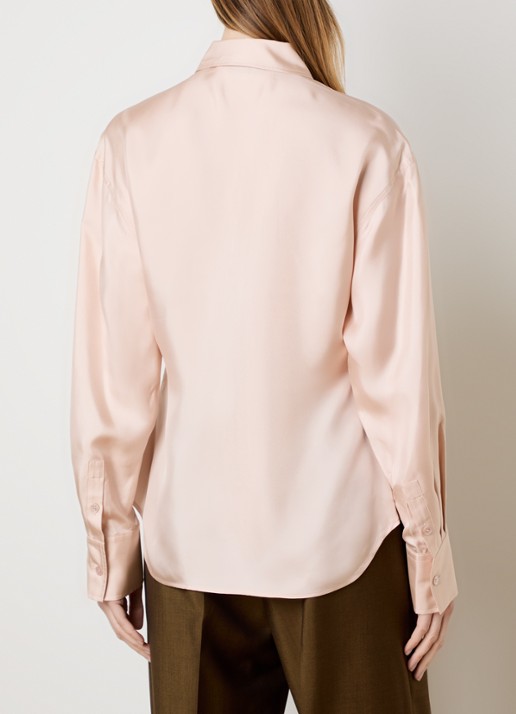 Róhe Blouse van zijde - achterkant lichtroze
