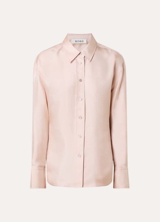 Róhe Blouse van zijde - voorkant 4 lichtroze