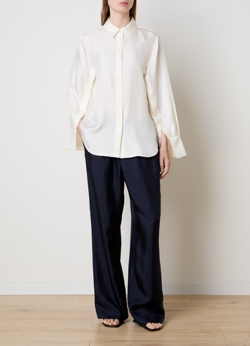Róhe Blouse van zijde - voorkant 2 gebroken wit