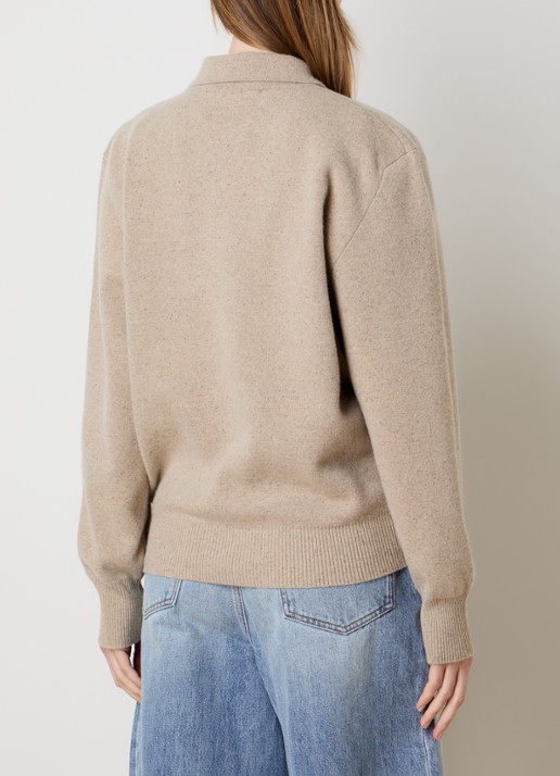 Róhe Fijngebreide trui in zijdeblend - achterkant 3 beige